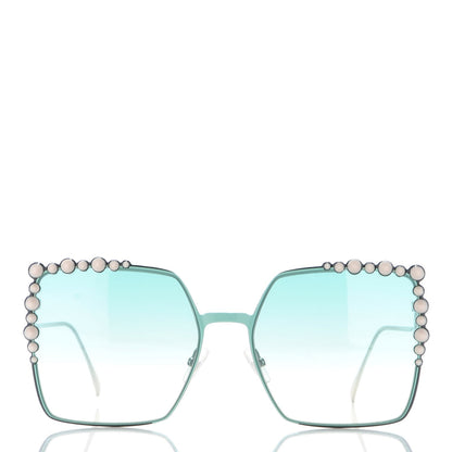 Fendi Metal Dots Square Sunglasses FF 0259/S Green Palladium 2 of 9