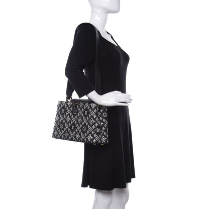 Louis Vuitton Calfskin Since 1854 Embroidered Capucines PM Black 2 of 9