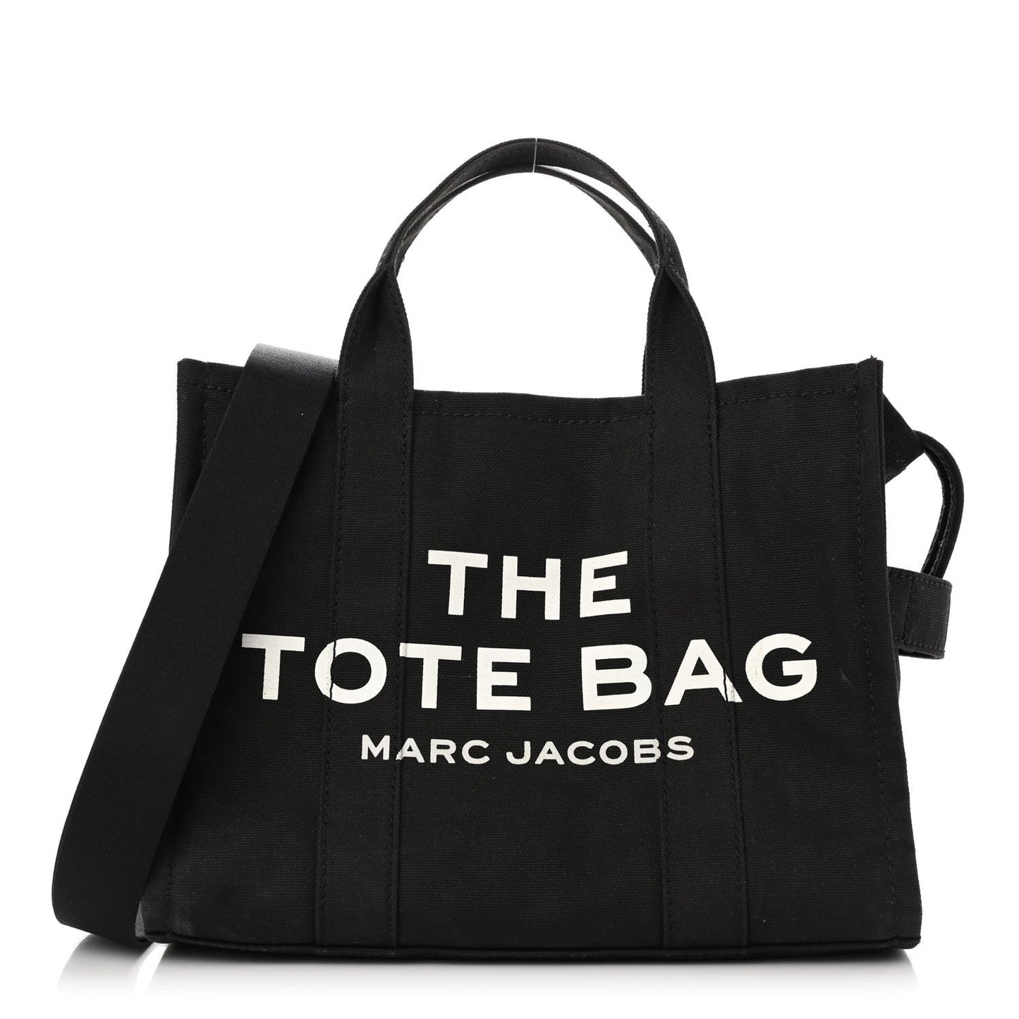 Cotton Canvas Medium The Traveler Tote Bag Black
