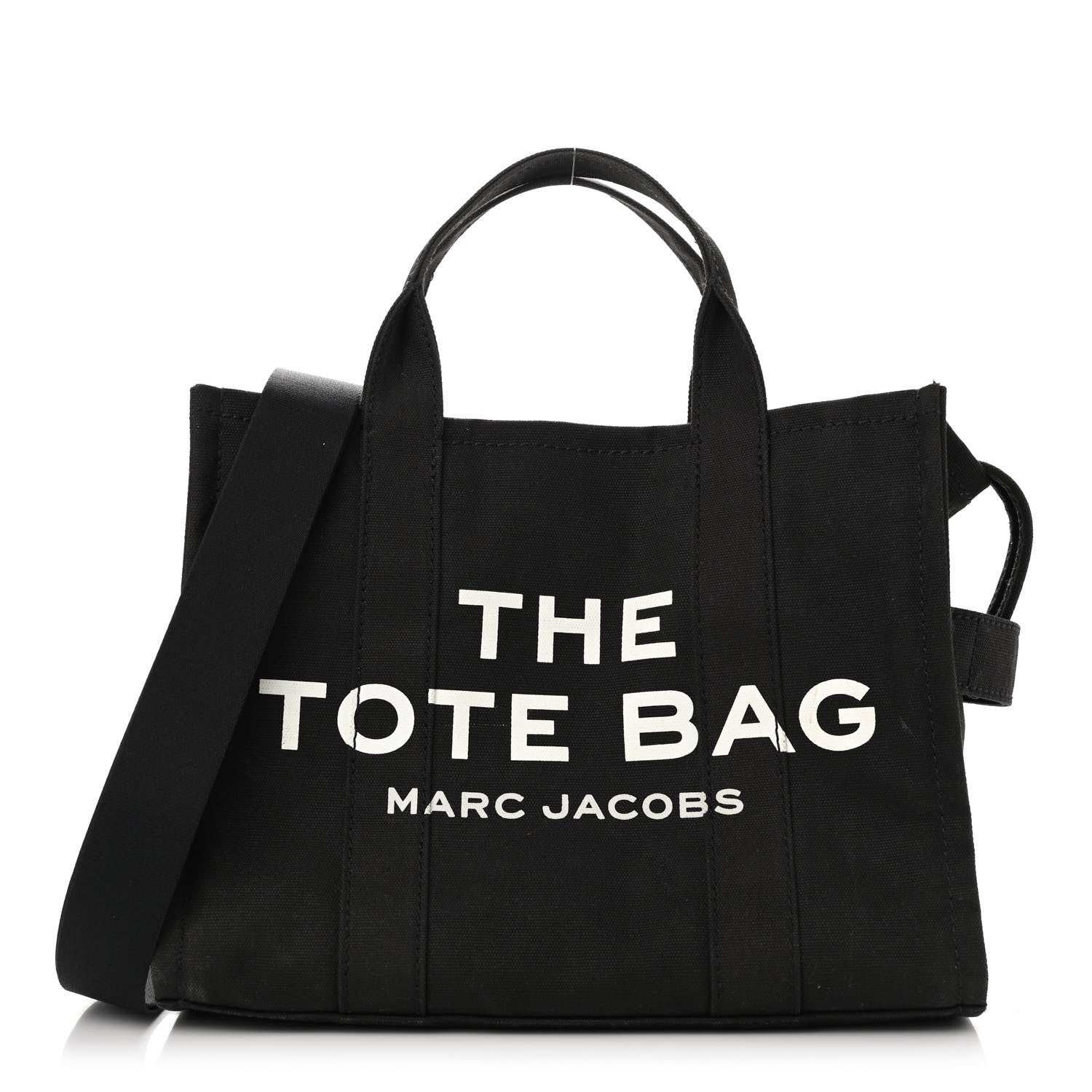 Marc Jacobs Cotton Canvas Medium The Traveler Tote Bag Black 1 of 10