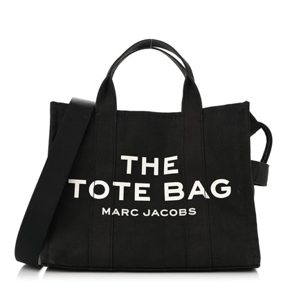 Marc Jacobs Cotton Canvas Medium The Traveler Tote Bag Black 1 of 10