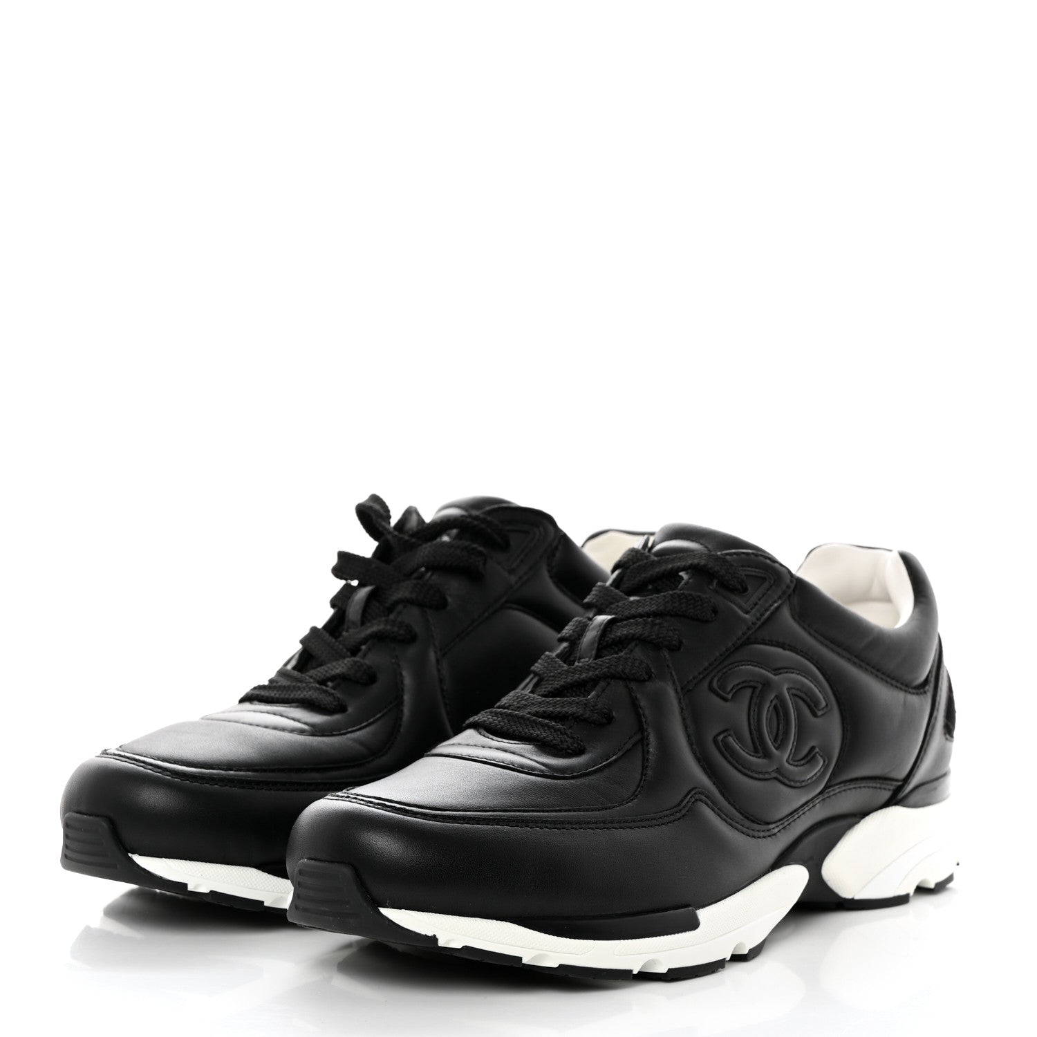 Chanel Calfskin CC Sneakers 40.5 Dark Grey 3 of 8