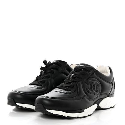 Chanel Calfskin CC Sneakers 40.5 Dark Grey 3 of 8