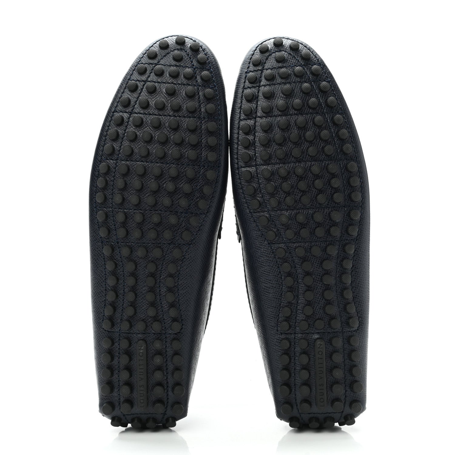Louis Vuitton Taiga Mens Hockenheim Moccasin Loafers 9 Blue Marine 5 of 9