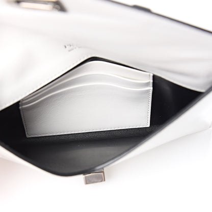 Prada Spazzolato Logo Envelope Clutch White 5 of 8
