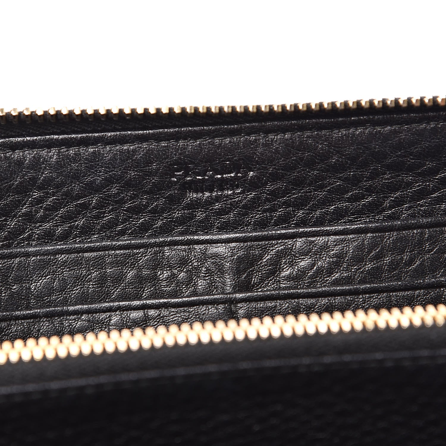 Prada Vitello Daino Zip Around Wallet Black 6 of 8
