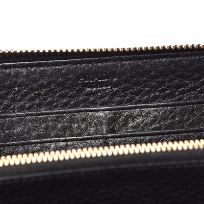 Prada Vitello Daino Zip Around Wallet Black 6 of 8