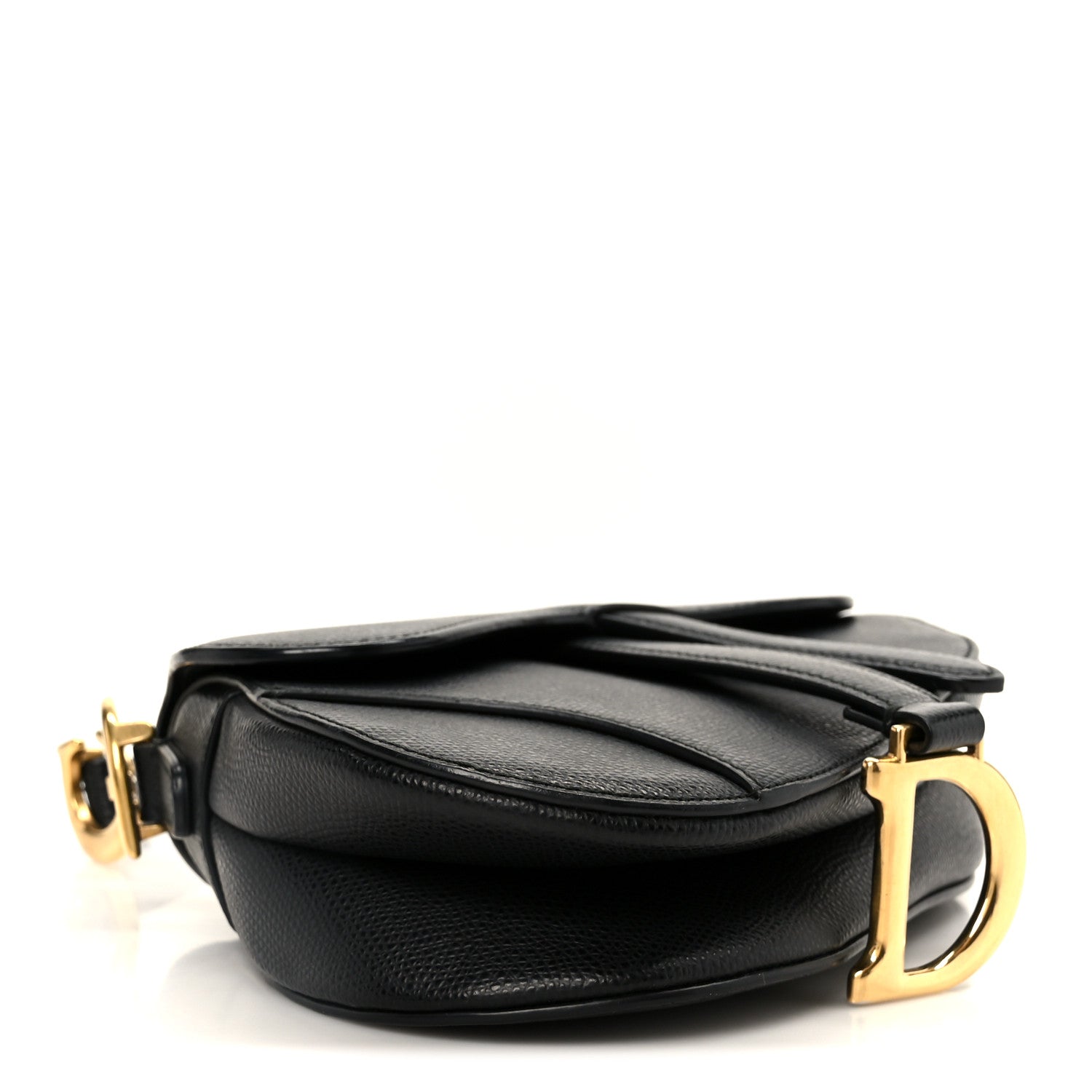 Christian Dior Grained Calfskin Mini Saddle Bag Black 4 of 11
