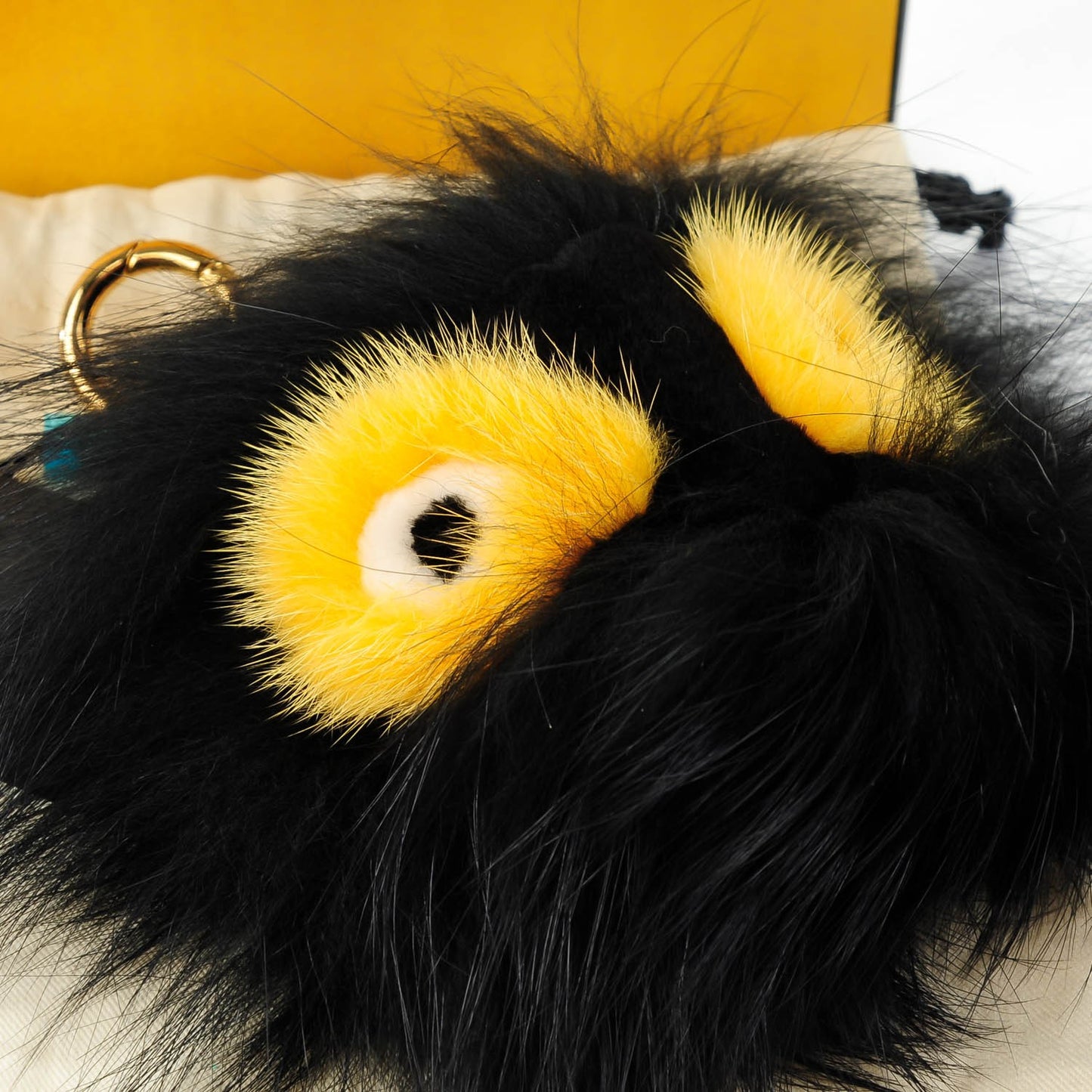Fox Mink Rabbit Fur Vitello Flamingo Grimmy Monster Bag Bug Charm Black Giallo
