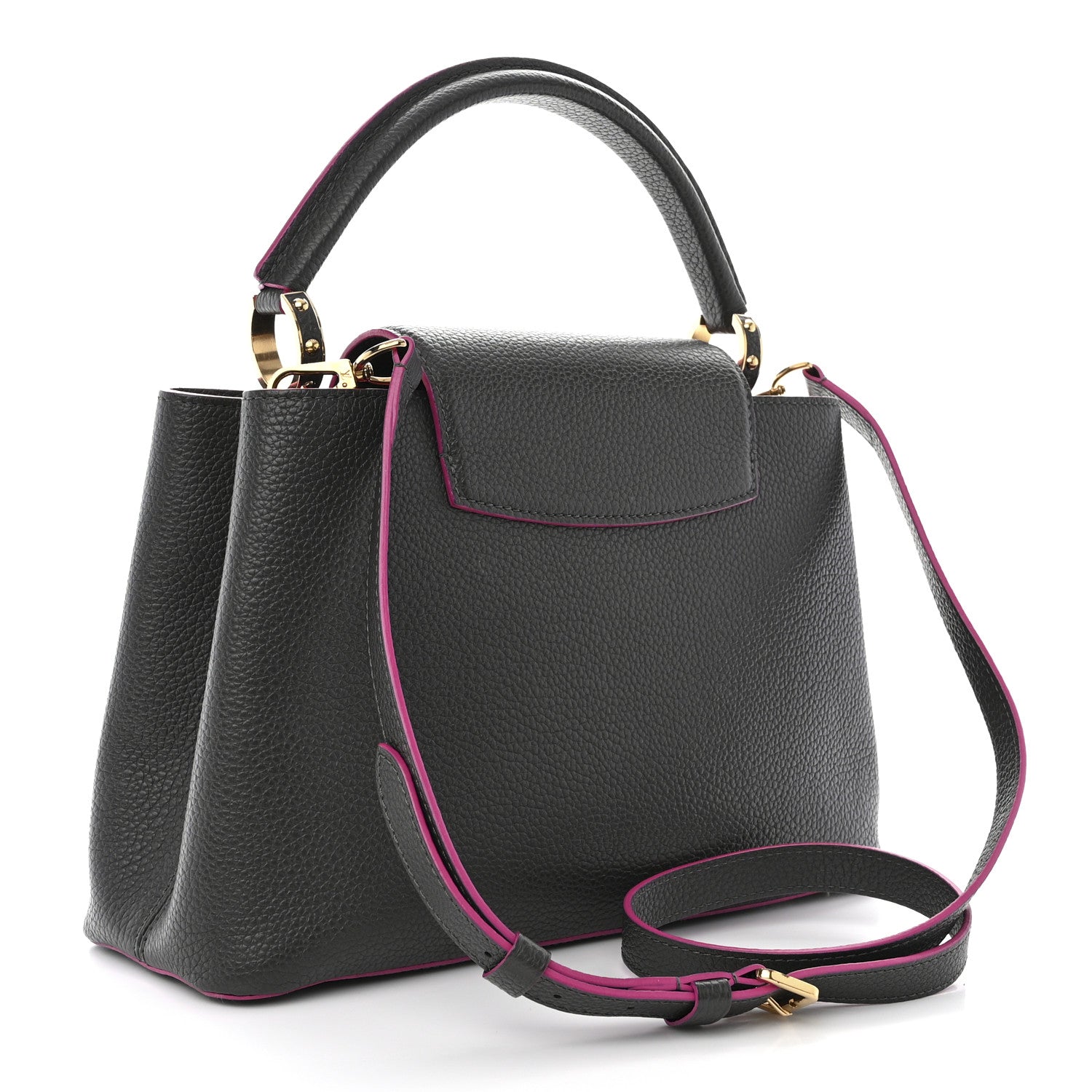 Louis Vuitton Taurillon Capucines PM Grey Pink 3 of 12