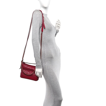 Chanel Aged Calfskin Quilted Small Gabrielle Hobo Dark Fuchsia 2 of 10