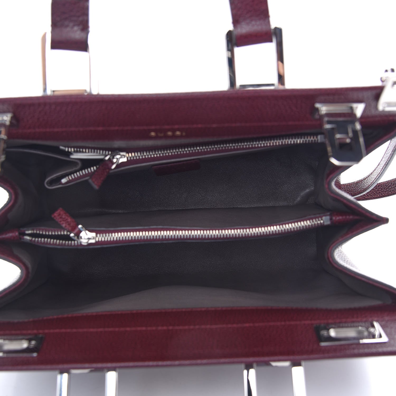 Gucci Grainy Calfskin Small Zumi Top Handle Bag Vintage Bordeaux 5 of 9