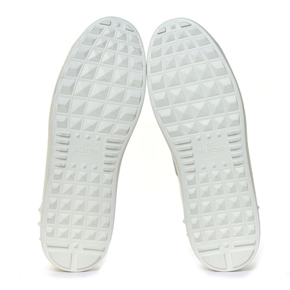 Valentino Garavani Calfskin Rainbow Printed Rockstud Open Sneakers 40 White Multicolor 11 of 16