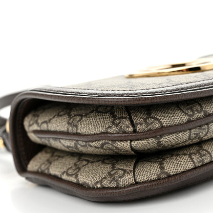 Gucci GG Supreme Monogram Textured Dollar Calfskin Mini Blondie Chain Shoulder Flap Bag Beige Ebony New Acero 10 of 11