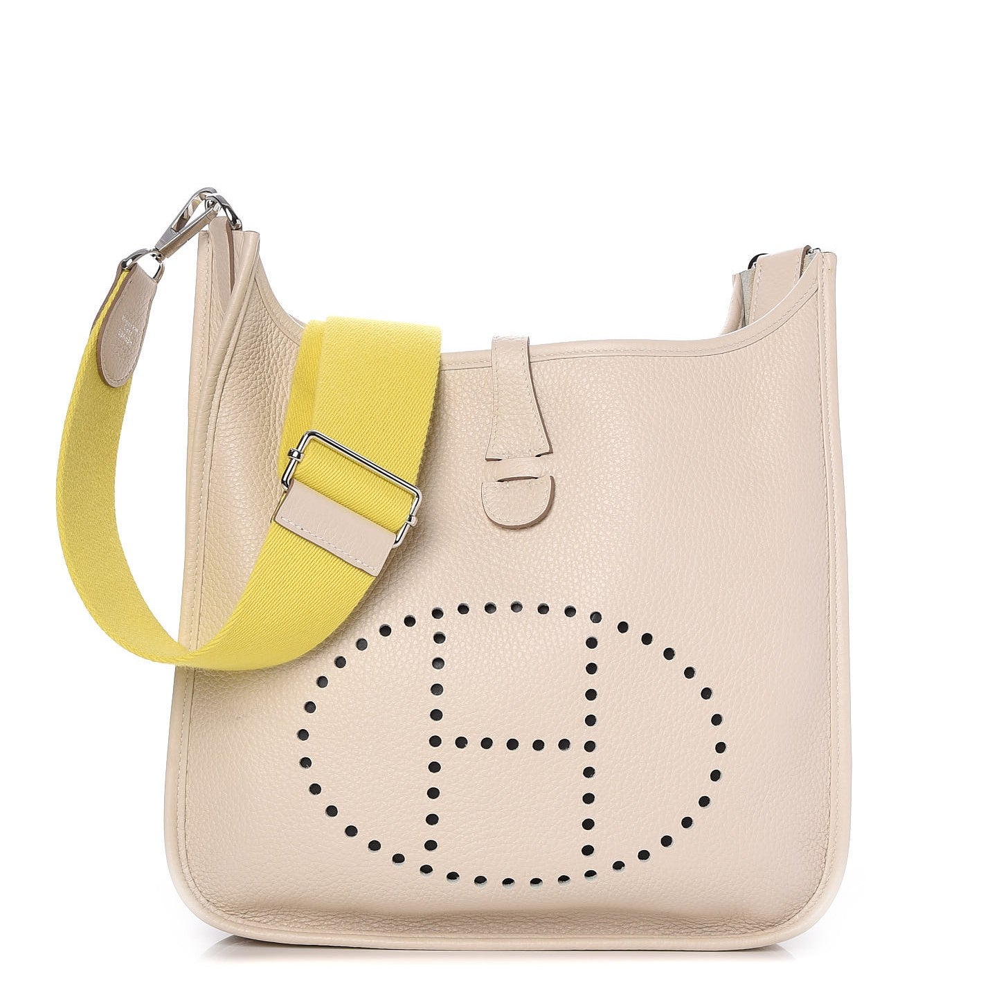 Hermes Taurillon Clemence Amazone Evelyne III PM Craie Lime 1 of 7