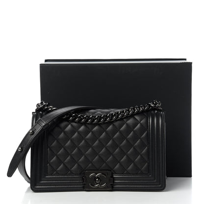 Chanel Caviar Quilted Medium Boy Flap So Black 11 of 11