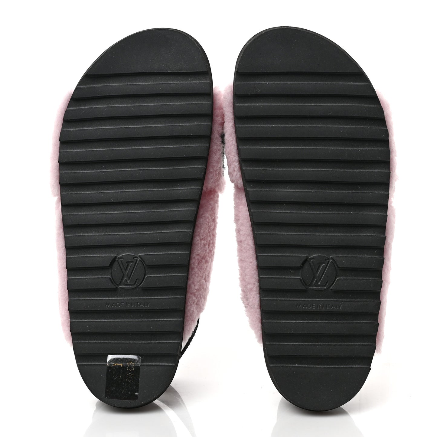 Shearling Calfskin Paseo Flat Comfort Sandal 37 Pink