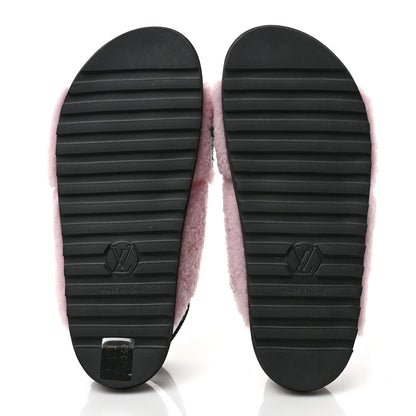 Louis Vuitton Shearling Calfskin Paseo Flat Comfort Sandal 37 Pink 5 of 8