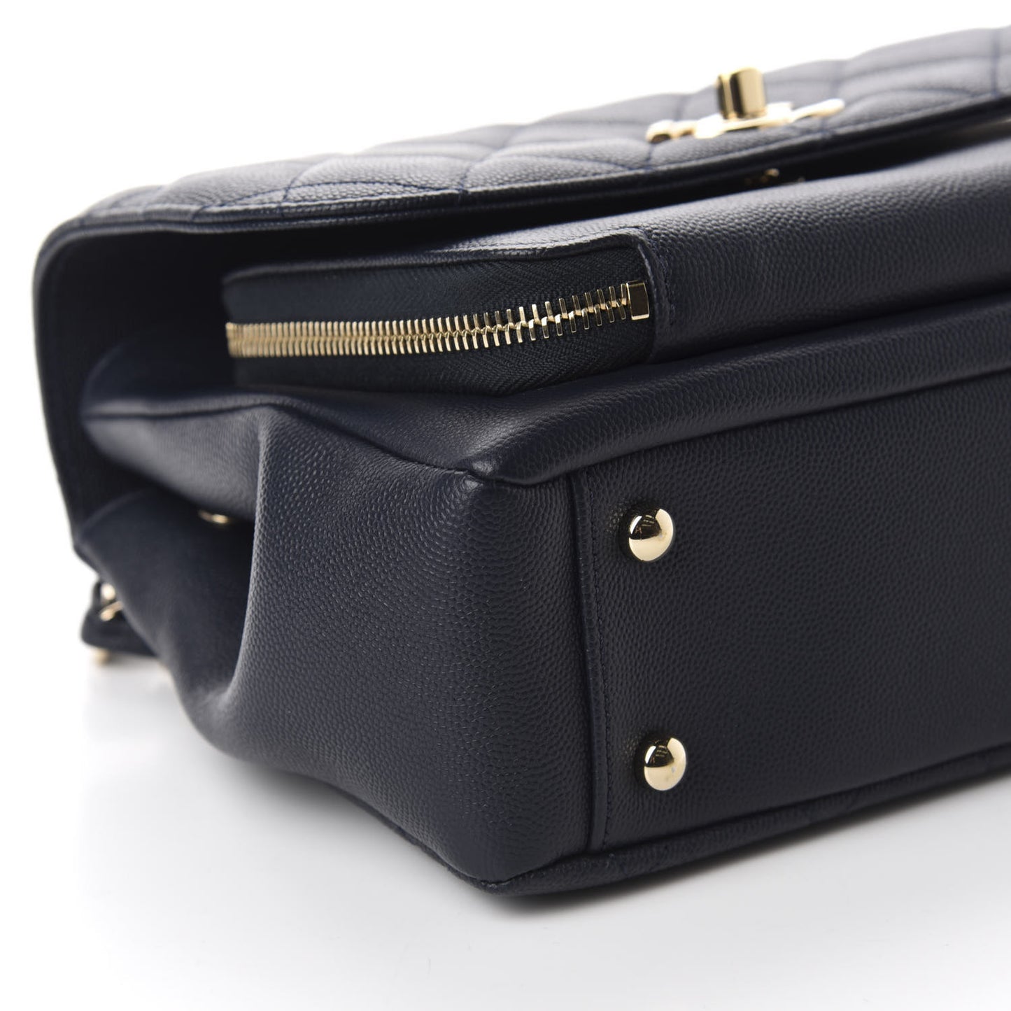 Caviar Quilted Small Business Affinity Flap Navy