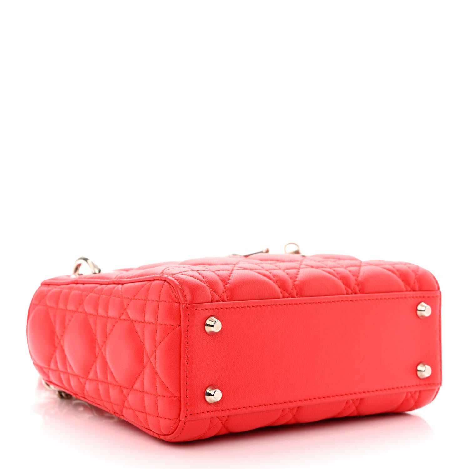 Christian Dior Lambskin Cannage Mini Lady Dior Red 4 of 12