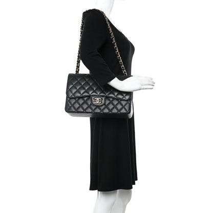 Chanel Caviar Quilted Jumbo Double Flap Black 2 of 11