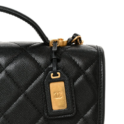 Chanel Caviar Quilted School Memory Small Top Handle Flap Black 9 of 12