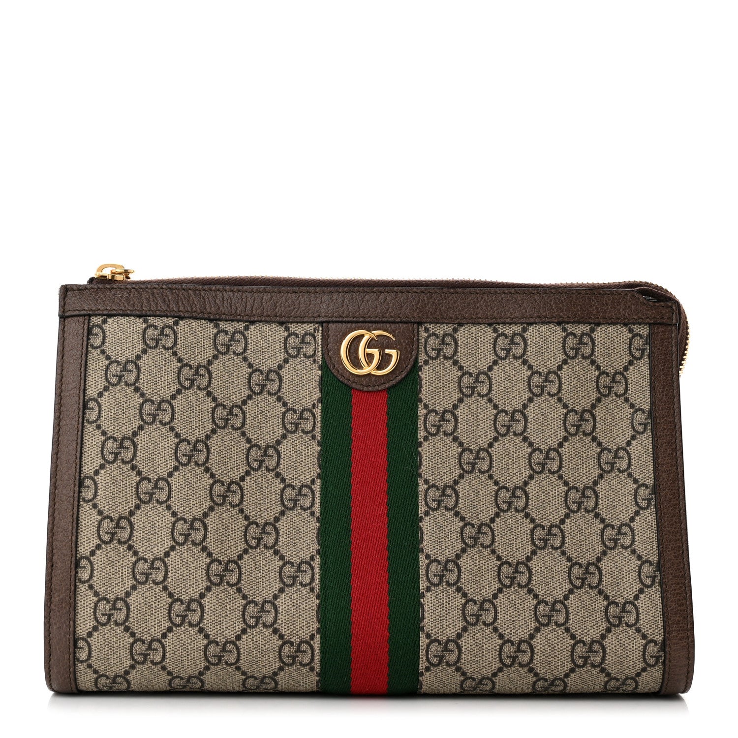 Gucci GG Supreme Monogram Web Large Ophidia Cosmetic Case Beige New Acero 1 of 11