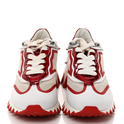 Christian Louboutin Transparent Mesh Patent Calfskin Sharkina Sneakers 37 White 2 of 7