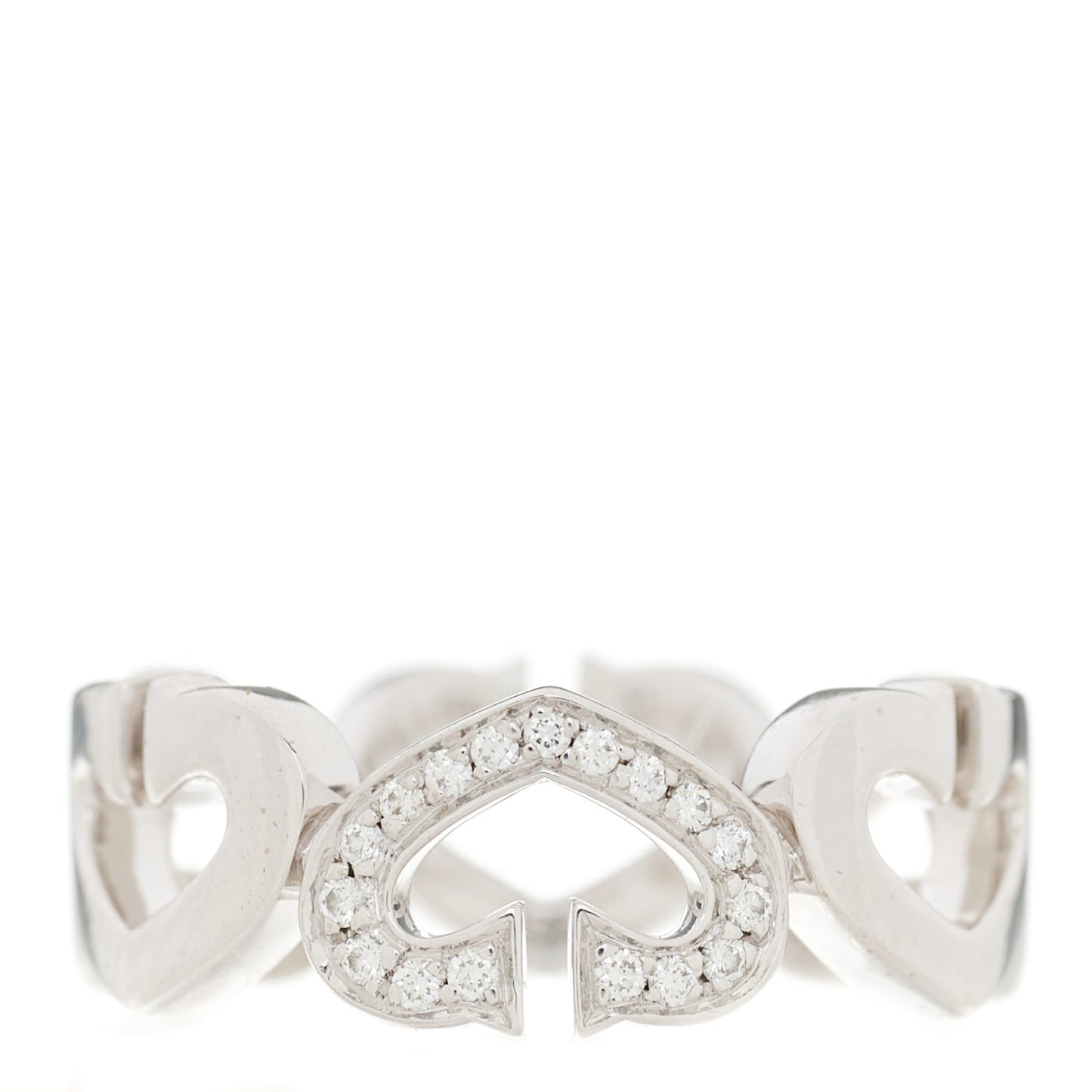 18K White Gold Diamond Hearts and Symbols Ring 51 5.75