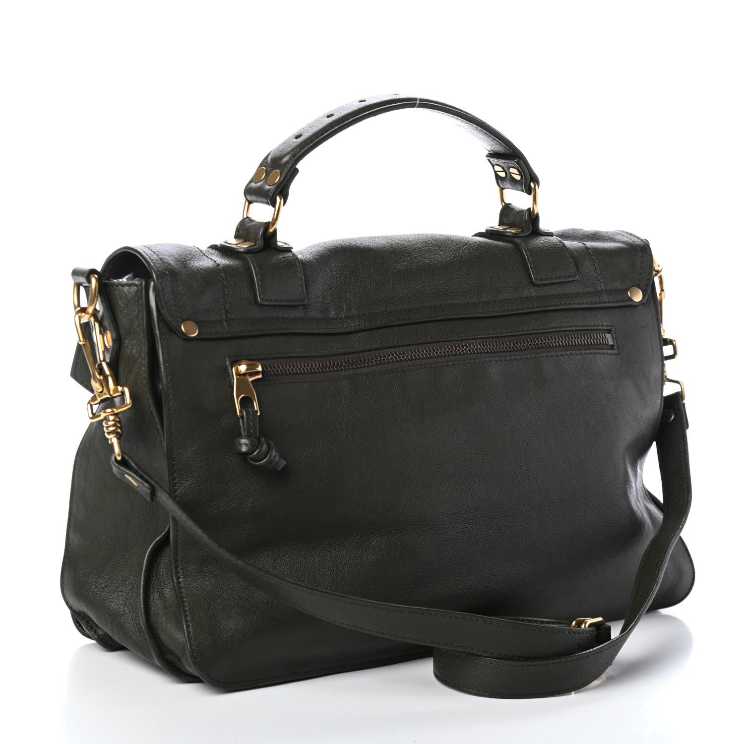 Proenza Schouler Lambskin Medium PS1 Satchel Dark Olive 2 of 4