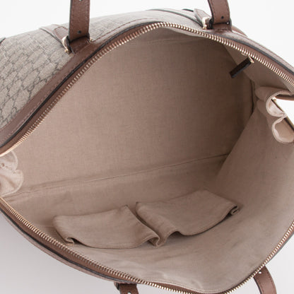 Gucci GG Supreme Monogram Margaux Calfskin Large Nice Top Handle Dome Bag Beige Ebony Acero 5 of 8