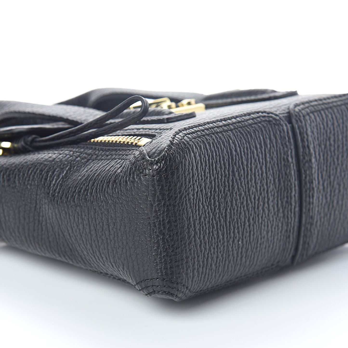 3.1 Textured Calfskin Mini Pashli Satchel Black