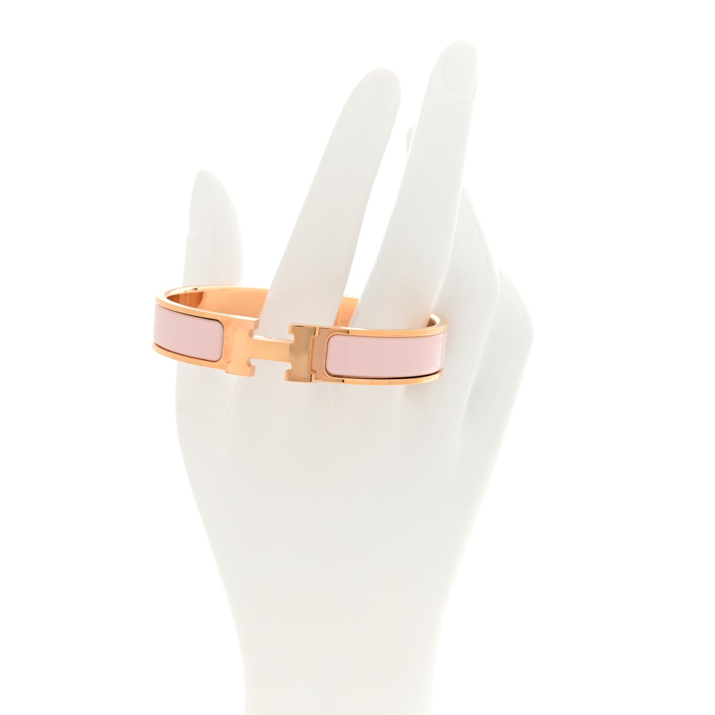 Enamel Narrow Clic Clac H Bracelet GM Rose Candeur