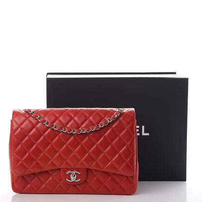 Chanel Lambskin Quilted Maxi Double Flap Red 11 of 11