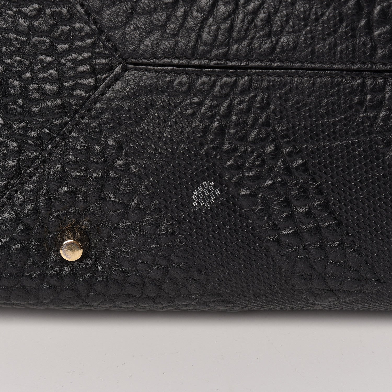 Burberry Signature Grain Calfskin Check Embossed Small Canterbury Tote Black 11 of 11