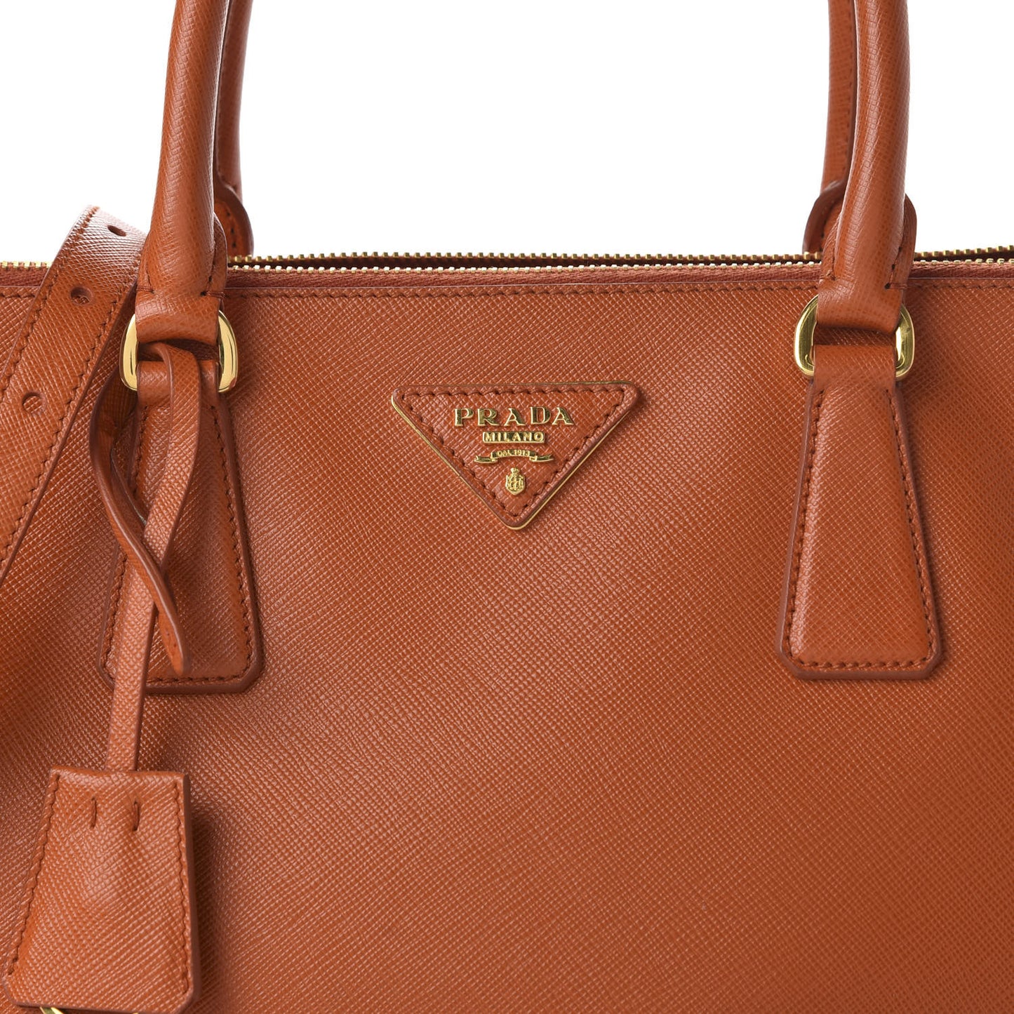 Saffiano Small Galleria Double Zip Tote Papaya