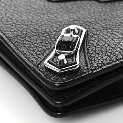 Balenciaga Agneau Silver Metallic Edge Hardware Wallet On Chain Black 5 of 7