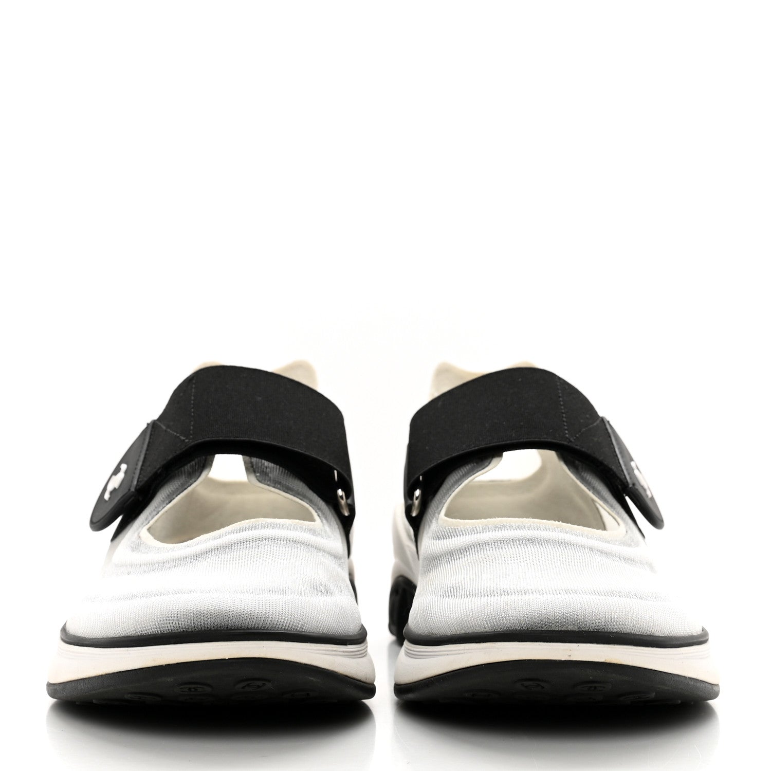 Chanel Mesh Lycra CC Sneakers 35 White Black 2 of 8