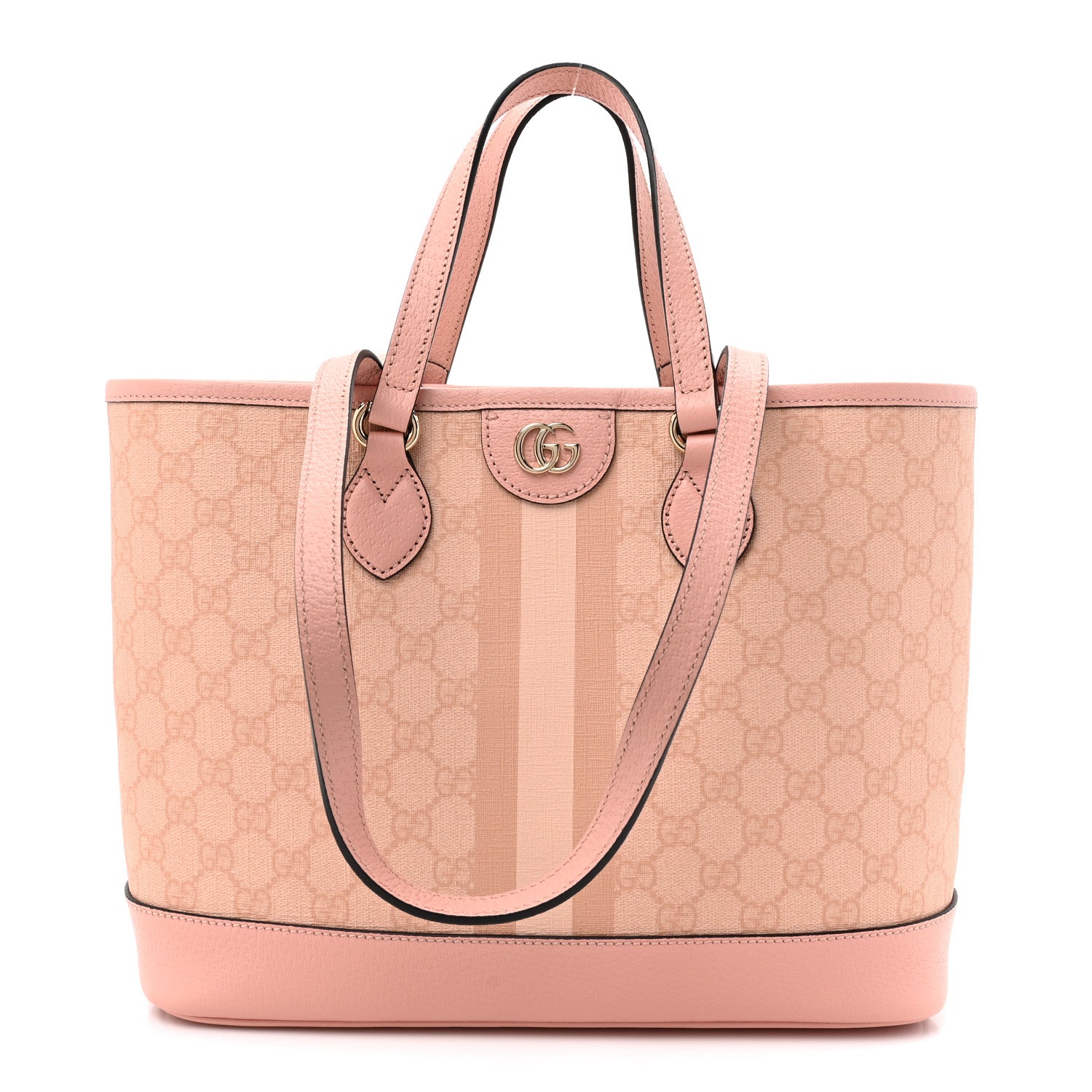 Gucci GG Supreme Monogram Textured Dollar Calfskin Medium Ophidia Shoulder Tote Bag Rose Pink 1 of 13