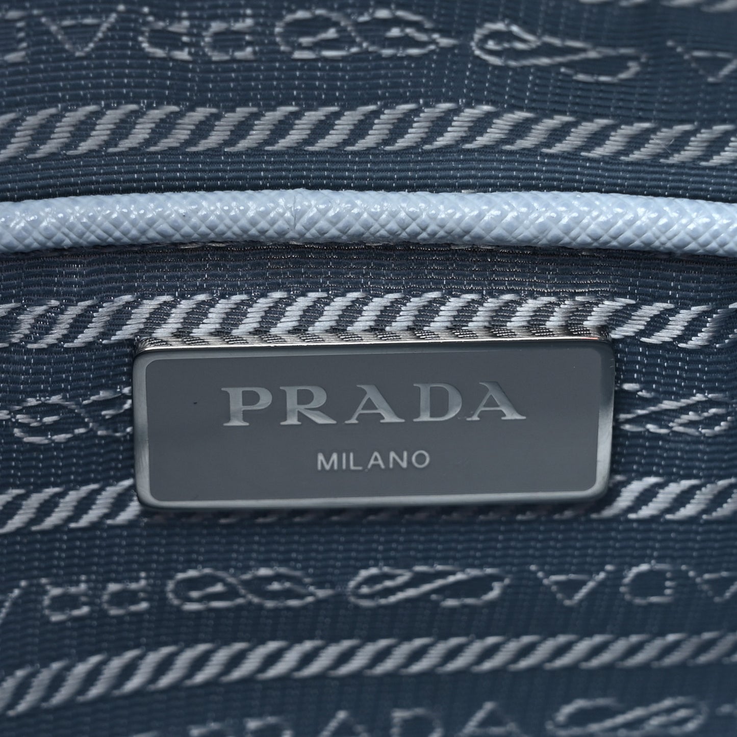 Re-Nylon Vela Saffiano Pocket Double Buckle Messenger Shoulder Bag Fiordaliso