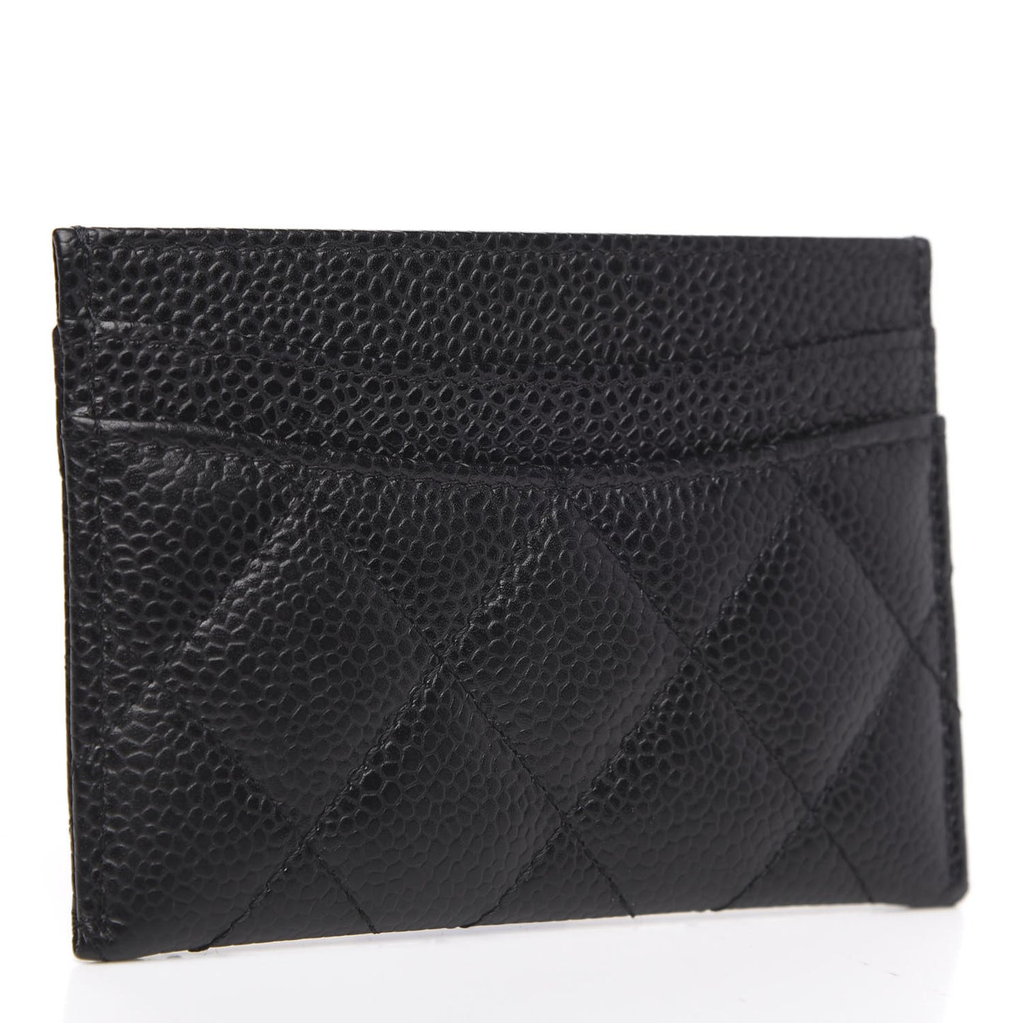 Caviar Quilted Card Holder Black