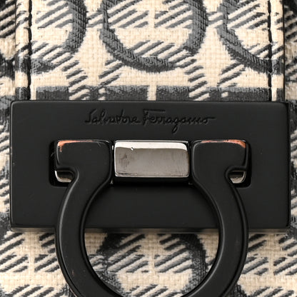 Salvatore Ferragamo Jacquard Trifolio Shoulder Bag Beige Black 11 of 11
