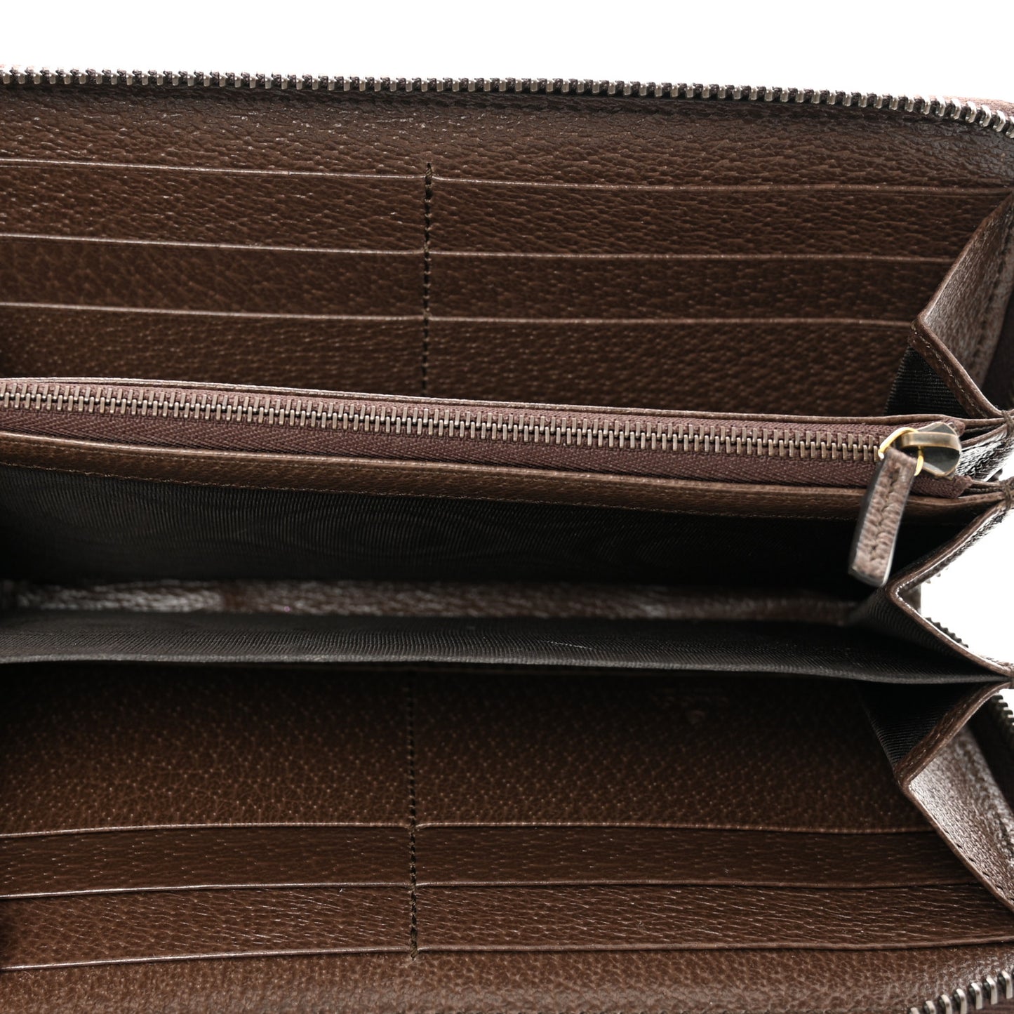 Monogram Jumbo GG Textured Dollar Calfskin Diana Zip Around Continental Wallet Camel Ebony New Acero