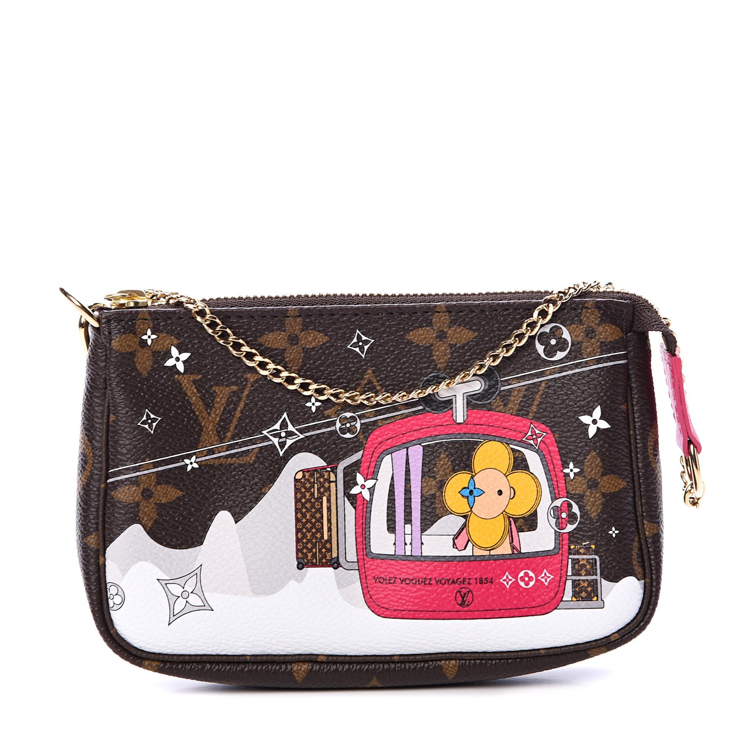 Monogram 2019 Christmas Animation Mini Courchevel Pochette Accessories Fuchsia