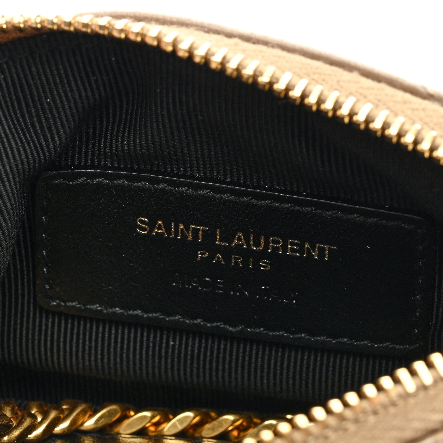 Saint Laurent Calfskin Matelasse Monogram Key Pouch Light Taupe 6 of 6