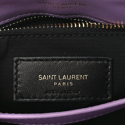 Saint Laurent Denim Y Quilted Monogram Toy Loulou Crossbody Bag Bleached Lilac 6 of 12