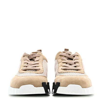 Hermes Air Mesh Suede Goatskin Bouncing Sneakers 39 Beige Argile 2 of 9