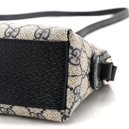 Gucci GG Supreme Monogram Textured Dollar Calfskin Web Small Ophidia Dome Shoulder Bag Beige Blue 10 of 11
