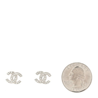Chanel Crystal CC Earrings Silver 2 of 4