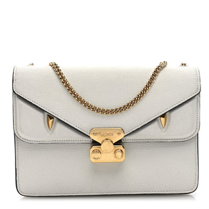 Fendi Vitello Vienna Glazed Fabric FF 1974 Monster Eyes Small Bag Bug Chain Bag Ice Tobacco Moro 1 of 10